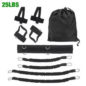 Boxing Training Resistance Band Set Fitness Resistance Bands Waist Leg Bouncing Training for Arm Exercises Boxing Muay Training (Color: black 25LBS)