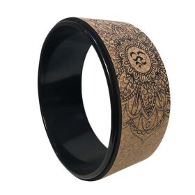 High Quality Natural Cork Yoga Wheel Fitness Wheel Hollow Improve Back Bending Stretch Pilates Circle Yoga Accessories (Color: Black)